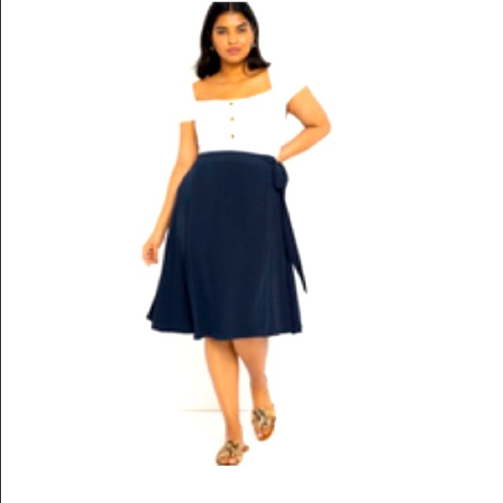 Eloquii: Wrapped MIDI Skirt NWT
